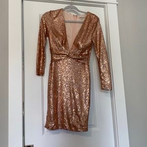 Size small rose gold sequenced dress from Charlotte Russe